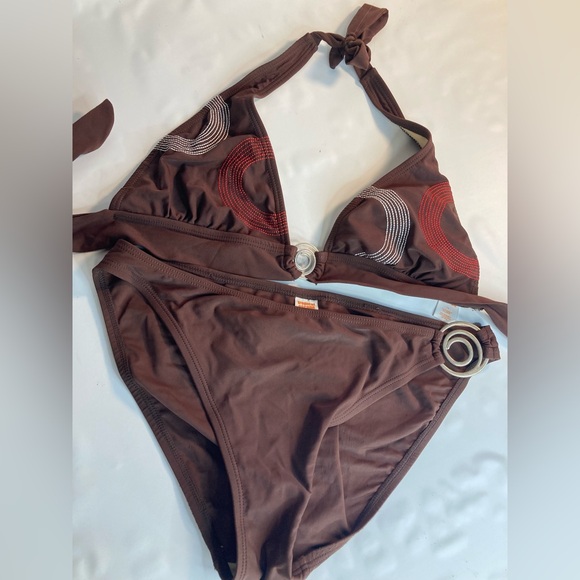 Tropical Escape Womens brown Bikini Set Size 14 - Picture 1 of 5
